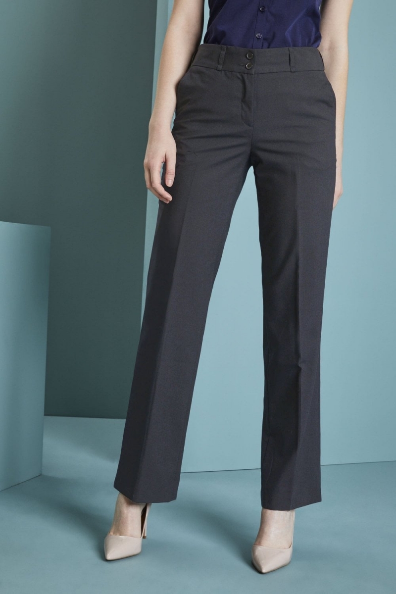 Buy Women Grey Textured Business Casual Regular Fit Trousers Online -  478779